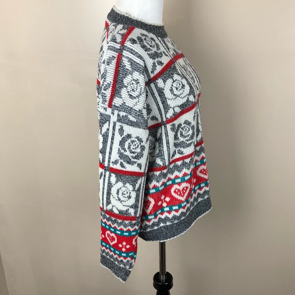 VTG Hot Cashews Floral Sweater Size Lg - Picture 3 of 6